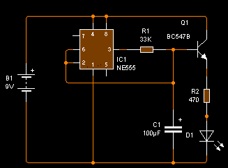 IC 555 desvanecedor con led y 555